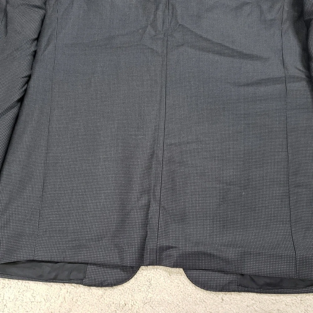 Canali Mens Blazer Sport Coat 54L US 44L Black Birdseye Super 120s Wool Italy